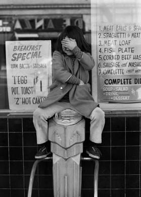 "Kid Eating Candy on Scale" Los Angeles, California, 1973