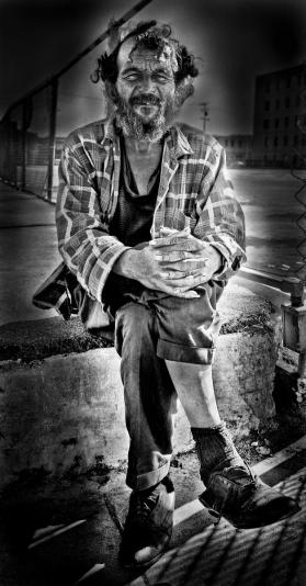 "Tramp with White Fingernails in the Style of Daido Moriyama" Los Angeles, California 1971