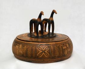 Cylindrical Geometric Lidded Box (Pyxis)