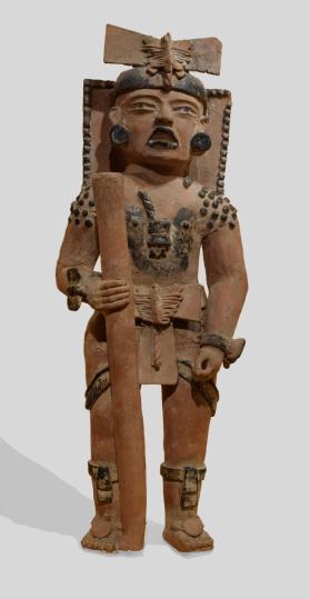 Standing Male Figure with Butterfly, Jaguar, and Bird Emblems
