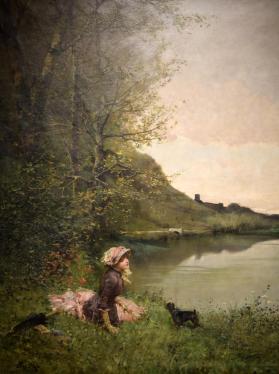 Landscape with Woman and Dog