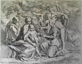 The Holy Family Fed by Angels