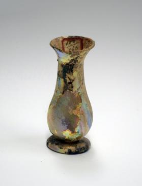 Iridescent Glass Footed Flask