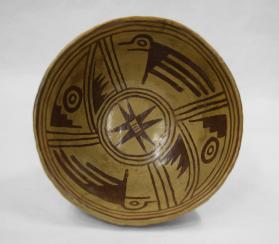 Bowl with Eight-armed Star and Stylized Bird Pairs