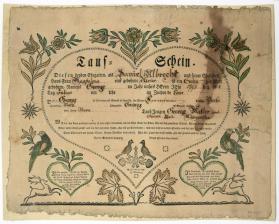 Gerburts und Taufschein (Birth and Baptismal Certificate)