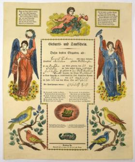 Gerburts und Taufschein (Birth and Baptismal Certificate)