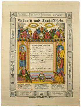 Gerburts und Taufschein (Birth and Baptismal Certificate)