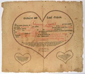 Gerburts und Taufschein (Birth and Baptismal Certificate)