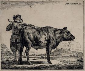 Young Herdsman with a Bull, from the "Various Animals" series, plate 1