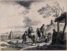 Landscape with Resting Travelers at a Farm
