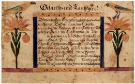 Gerburts und Taufschein (Birth and Baptismal Certificate)