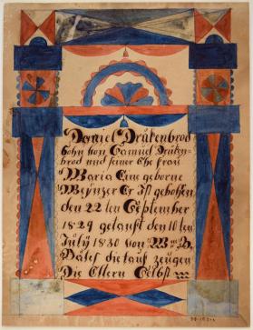 Gerburts und Taufschein (Birth and Baptismal Certificate)