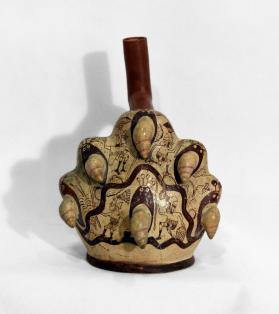 Stirrup Spout Vessel Depicting a Snail Hunt