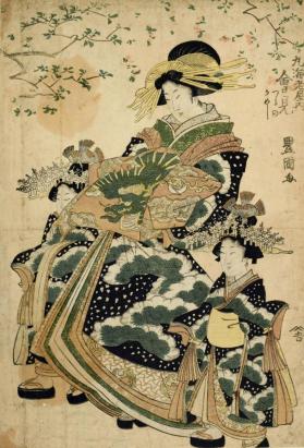 Aimi of the Marumi, kamuro Tsuruno and Kameji