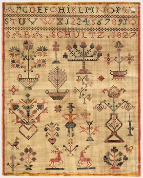 Vorshcrift and cross-stitch sampler template